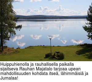 Huippuhienolla ja rauhallisella paikalla sijaitseva Rauhan Majatalo tarjoaa upean mahdollisuuden kohdata itse, lhimmisi ja Jumalaa!